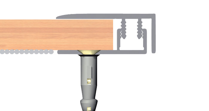 Gulvprofil alu - 2 x 30 mm x 1,8 m